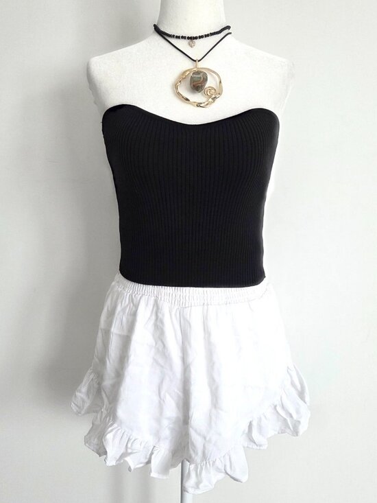 Forever 21 Tops - Forever 21 Ribbed Sweetheart Tube‎ Top Large Black Minimalist Going Out Rave NWT